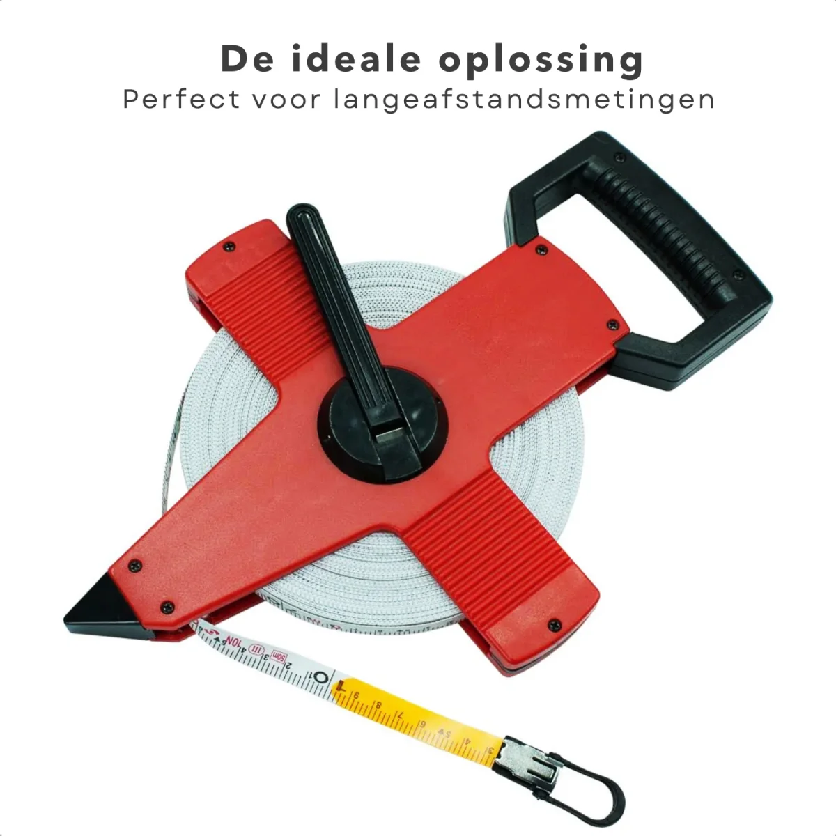 Cheqo® Fiberglass Meetlint - Landmeter - 50m x 13mm - Licht van Gewicht - 50 Meter - Afbeelding 5
