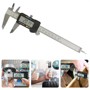 Cheqo® PRO Digitale Schuifmaat - 150mm - LCD-display - Dieptevoeler - Blokkeerbout - Automatische Uitschakeling - Inclusief Batterij en Opbergcase