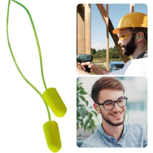 Cheqo® Oordopjes - Oordoppen - 20 Paar - Polyurethaan - Aan Koord - Met Draad - CE Gekeurd EN 352.2 - Voor festivals - Voor Bouwwerkzaamheden - 29 dB
