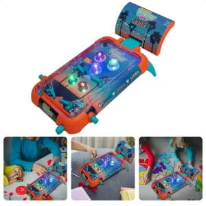 Cheqo® Flipperkast - Pinball Machine - 53x26 cm - Tafelmodel - Kunststof - 3 LR14 Batterijen - Muziek & Licht - 750 gram - Ideaal voor op tafel - Batterijen niet inbegrepen - Voor Kinderen - Voor Volwassenen - Cadeau - Tafelspel - Spelletje