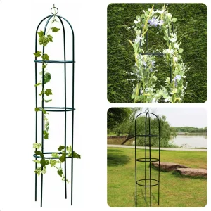 Cheqo® Metalen Klimhulp - Tuinboog - Rozen Klimrek - 40x191 cm - Gepoedercoat Metalen Frame
