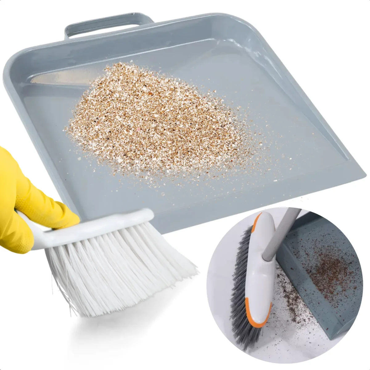 Cheqo® Blik - Metalen Stofblik Grijs - Duurzaam - Handvat voor Huishoudelijk Gebruik - Blik voor Stoffer en Blik - Afbeelding 2