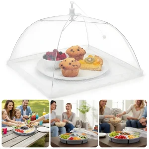 Cheqo® Vliegenkap - Voedselkap - Voedselkapje - Voedselafdekking - Voedselhoes - Eten Afdekken - Afdeknet - Afdekkap - Insectenkap - Insectennet - Vliegen Net - Vliegenkapje - Vliegenkap Eten - Witte Vliegenkap - Witte Voedselkap