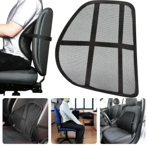 Cheqo® Ergonomische Rugsteun - Ruggensteun - Rugkussen - Lendekussen - Ademend Polyester - Rugsteun Voor Auto en Kantoor