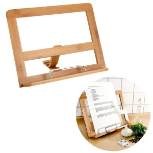 Cheqo® Kookboek Standaard - Kookboekstandaard - Boek Standaard - Muziekboek Standaard - Boek Houder - Boekenstandaard - Tablet Standaard - Bamboe