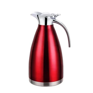 Cheffinger Thermoskan 2 Liter Rood - RVS Inox - Themosfles - Isoleerkan