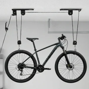 Cheqo® Fietslift - Fiets Ophangsysteem voor Plafond - Fietstakel - Garage - Fietshaak - Katrol - Plafondlift - Ophanghaken - Ruimtebesparend - Berging - Fiets Ophangen - Valbeveiliging - Plafondmontage - Universeel - Fietshanger - Schuur